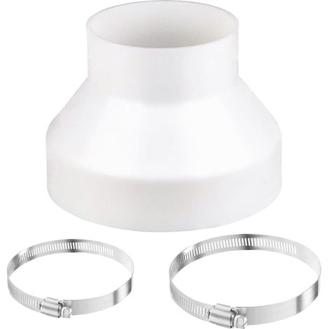 150-mm-auf-100-mm-Rohradapter, 150-100-Rohrreduzierstück, Schlauchreduzierstück für tragbare Klimaanlagen zur Abluftführung, mit 2 Edelstahl-(ABS-)Klemmen (1/5)
