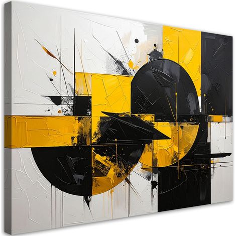 Wandbild Abstraktion Textur geometrische Figuren gelb 90x60 cm (1/5)