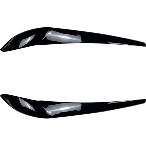 Convient compatible avec BMW X3 F25 X4 F26 2014-2018 2 pièces ABS Phare de Voiture sourcil paupières Couverture Garniture Phare sourcil paupière Autocollant Brillant Noir Sourcil De Phare (Size: Gloss (1/4)