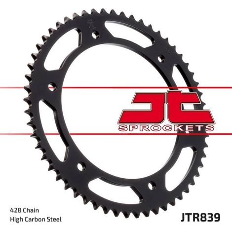 Corona posteriore in acciaio JT R839-53, 53 denti, misura 428 (1/2)