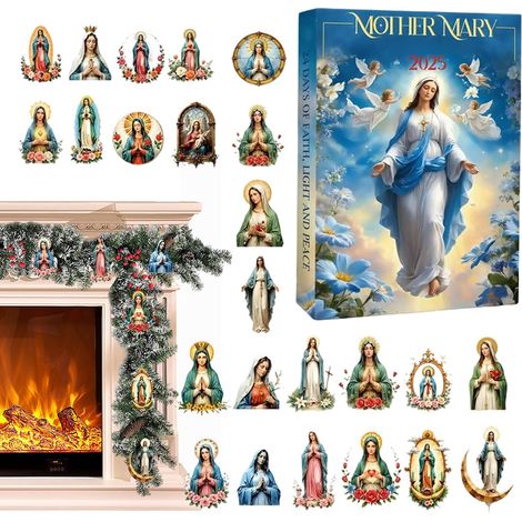 Calendrier De L Avent De Noël 2025 Décorations De Noël En Acrylique Ornements de la Vierge Marie Calendrier des Fêtes Pour Intérieur Extérieur Maison Mur Fenêtre Arbre Salon (1/5)