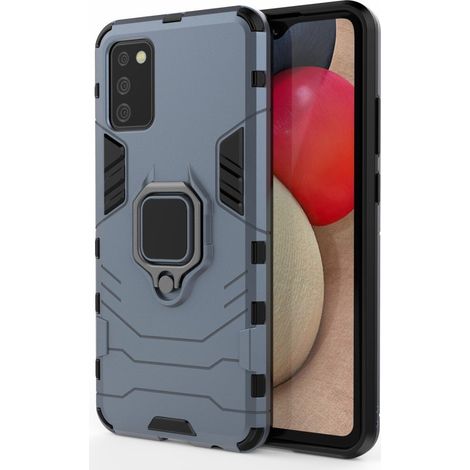 Funda para Samsung Galaxy A02S con anillo de soporte, color azul. (1/4)