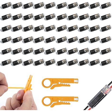 60 Pièces Connecteur Etanche(Avec 2 Pinces à Dénuder) Connecteur Electrique Etanche丨Connecteurs Rapides pour Câbles Pour 18-22 Awg Electrique Rapide Pour Voiture (1/5)