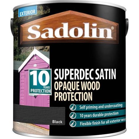 Sadolin 5028829 Superdec Opaque Wood Protection Black Satin 2.5 litre SAD5028829 (1/3)