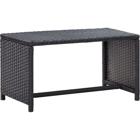 Table basse Noir 70x40x38 Résine tressée (1/5)