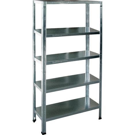 scaffale metallico in kit grima zincato con 5 ripiani e portata totale 325 kg, 100x40x185 cm (1/2)