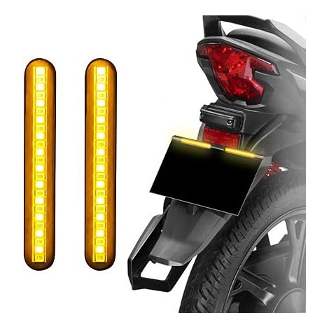evermotor 12V 12 LED Motorcycle Plate Light Mini Waterproof IP68 for Scooter, ATV, Off-Road (Amber Light, Decorative Light) (1/5)