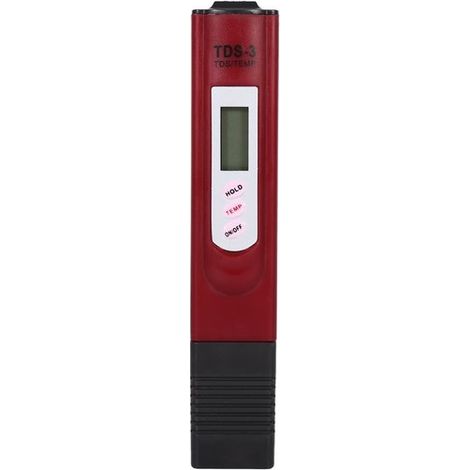Dailygoods - Medidor de calidad del agua TDS - Medidor digital de dureza para acuarios y piscinas - 0-9990 PPM con pantalla LCD (rojo)