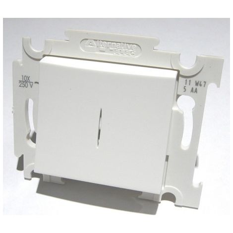 Va et vient lumineux blanc 10A 250V voyant Led localisation bornes auto fixation vis sans plaque ALTERNATIVE ELEC AE52003