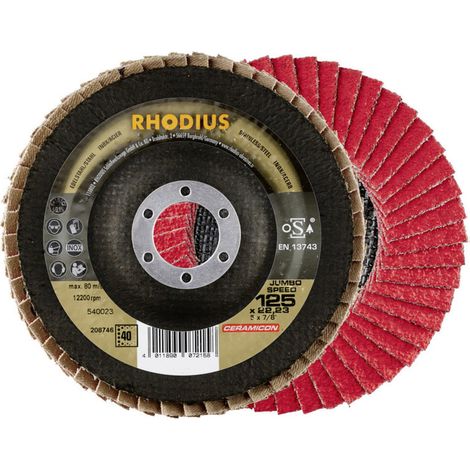 RHODIUS JUMBO SPEED EXTENDED, 10 Stück, 115 mm, Korn 60, Fächerschleifscheibe (1/5)