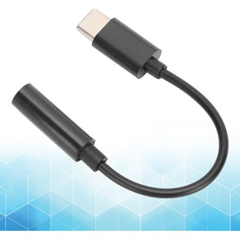USB-C Typ-C auf 3,5-mm-Aux-Audio-Kopfhöreradapter, schwarzes USB-Kabel (Schwarz) (1/5)