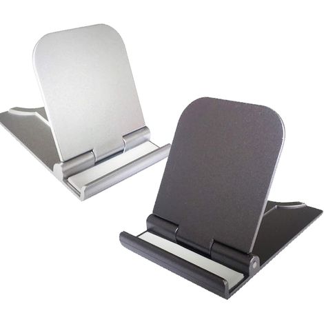 Juego de 2 soportes plegables para teléfono, ABS, ángulo ajustable de 0 a 150°, compatibles con teléfonos de 4 a 6 pulgadas, para la oficina y los viajes. (1/5)