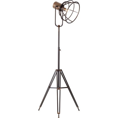 Brilliant Lampe Reece Standleuchte dreibeinig schwarz stahl Metall/Holz schwarz 1x A60, E27, 40 W
