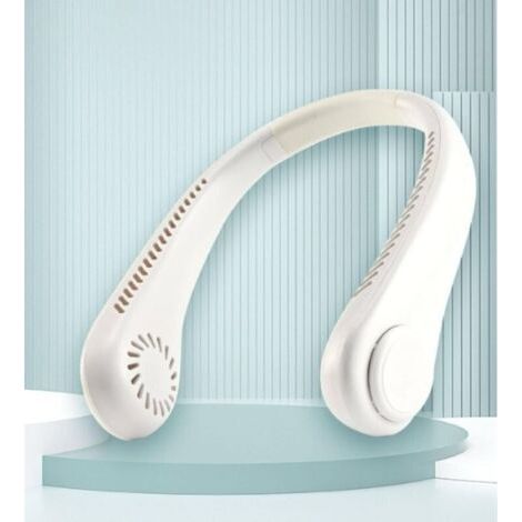 Ventilador de cuello portátil sin aspas, flujo de aire de 360°, mini ventilador eléctrico recargable por USB, ventilador personal manos libres, pequeño ventilador de refrigeración, material TPE, diseñ (1/5)