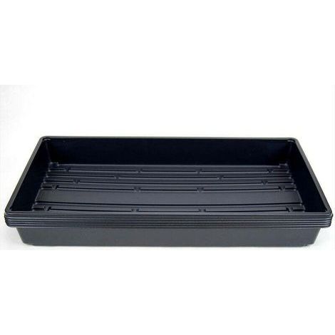 Lot de 5 plateaux de plantation en plastique noir durable (sans trous de drainage) 54 cm x 28 cm - Fleurs, semis, (1/4)