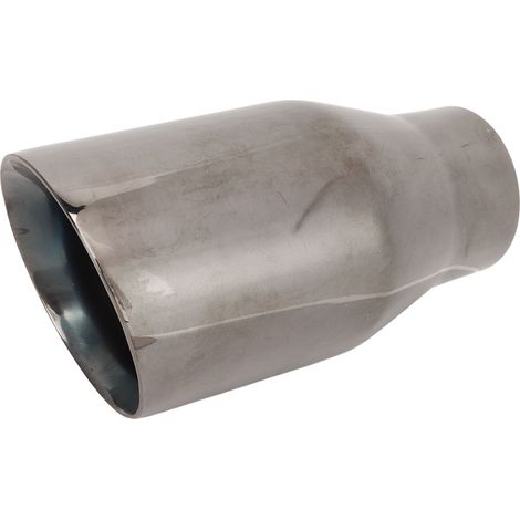 Auspuffblende, schwarzer Edelstahl, 60 mm Einlass, 89 mm Auslass, einfaches Adapterrohr mit eleganten Rohrausschnitten, für Auspuffrohr