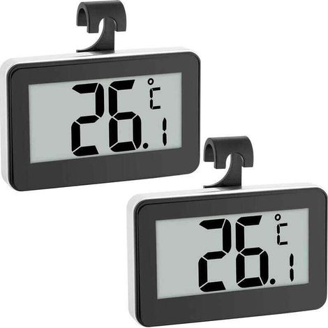 2 thermomètres numériques étanches avec écran LCD facile à lire, parfaits pour une utilisation en extérieur, noirs (1/4)