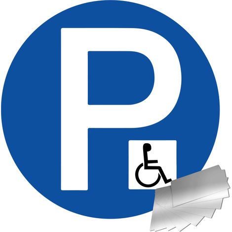 Panneau Parking réserve handicapé - Alu Ø300mm - 4011325