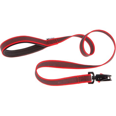 Ferplast DAYTONA GUMMY MATIC G Guinzaglio per cani con moschettone automatico. Fettuccia in nylon e gomma. Varie misure e colori.. Variante G20/120 - Misure: 20 mm x L 120 cm - Rosso