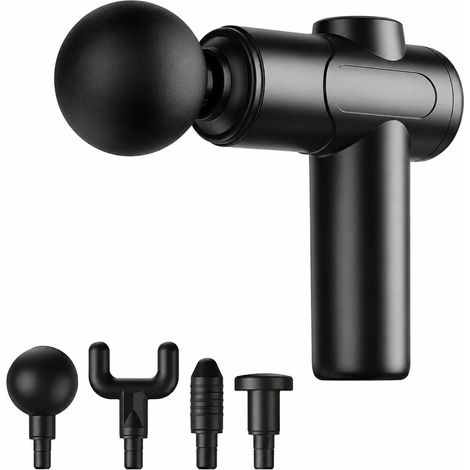 Pistolet de massage musculaire en profondeur, 4 têtes de massage, chargement USB-C, fonctionnement silencieux (1/5)
