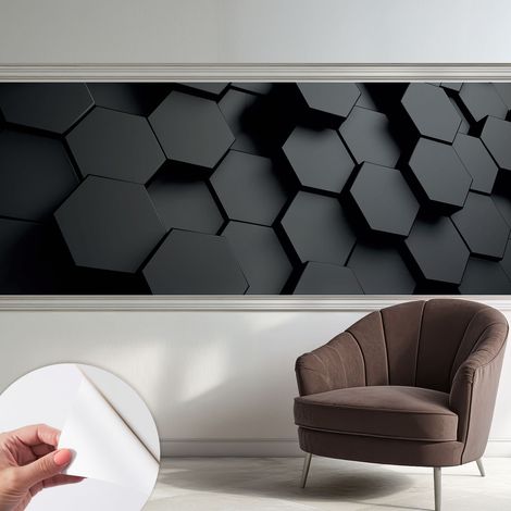Papier peint autocollant adhésif avec imprimé motifs uniques apparence moderne Hexagones en 3D 250x104 cm (1/5)