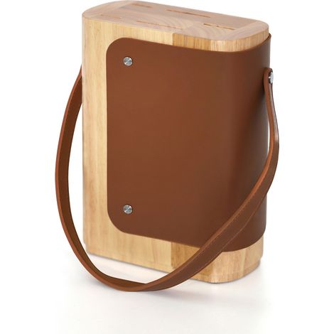 Yao - Bloc en bois d'hévéa pour 5 couteaux de cuisine (1/4)