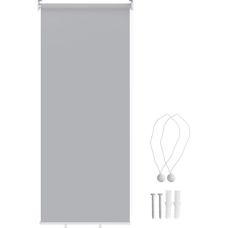 Store vertical extérieur, 100 x 240 cm, store vertical extérieur, ombrage et brise-vue pour l'intérieur et l'extérieur, gris (1/5)
