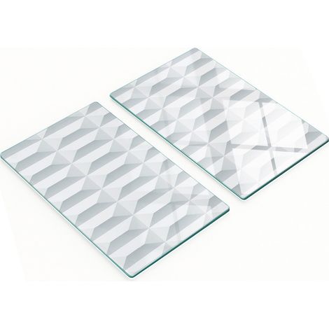 Tableros de vidrio duraderos y elegantes con dise帽o geom茅trico de 2x30x52 cm.