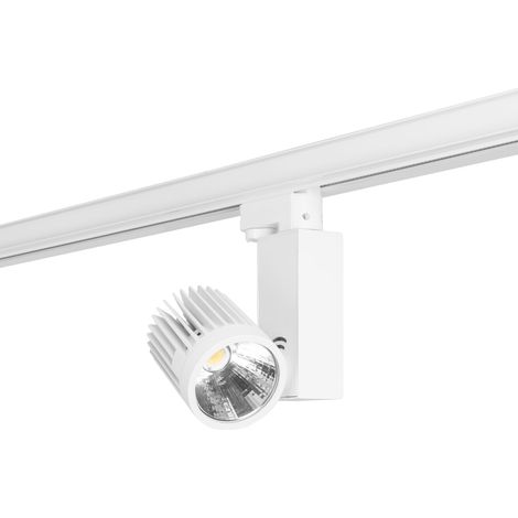 Forlight Onyx - Spot sur Rail avec Blanc Chaud 3000K. Diamètre 10cm. Structure en Aluminium. Coloris Blanc