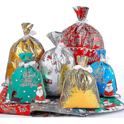 Sacs cadeaux de Noël, sacs d'emballage de Noël, sacs cadeaux de Noël, lot de 30 sacs en aluminium (1/3)
