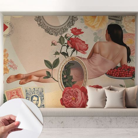 Tapete Selbstklebend - Fototapete mit Motiv - Wandtapete modern - Wandgestaltung Blumeneleganz 208x146 cm (1/5)