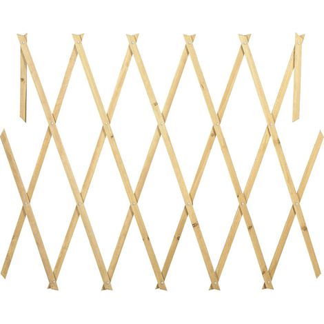 434013 Rejilla de madera extensible Welkhome 150x30 cm para las plantas
