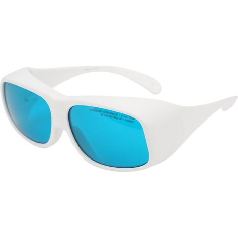 Lunettes de protection laser 650 nm, lunettes anti-laser enveloppantes, adaptées aux personnes myopes, blanches (1/5)