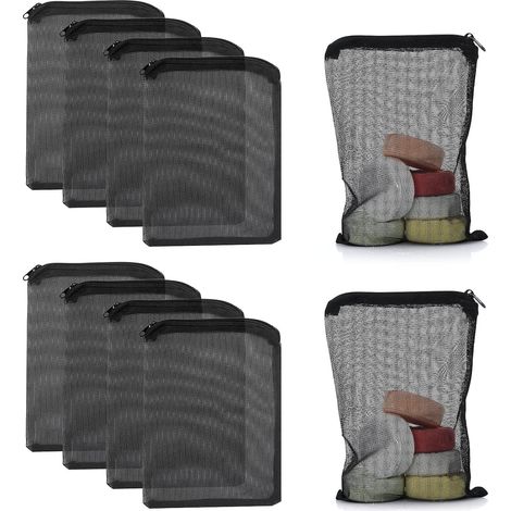 Lot de 10 sacs filtrants pour aquarium avec fermeture éclair, filet en maille à haut débit pour réservoir de poisson, filet en maille fine réutilisable pour charbon actif, biosphères (10 sacs (1/5)