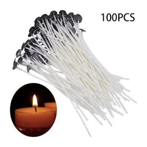 Supports de bougies 100st - Mèches de bougies - Mèches blanches 20 cm (1/4)