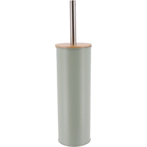 Brosse wc metal couvercle bambou - vert pastel - Tendance (1/2)