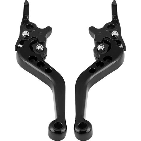 1 paire de leviers de frein à disque universels en alliage d'aluminium pour moto, leviers d'embrayage et de frein pour moto (noir) (1/5)