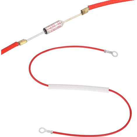 Fusible Thermique Universel Pour Cuiseur À Riz, 70°C 10A 250V Fusible Métallique Thermique Avec Bornes À Anneaux Aux Deux Extrémités Et Gainage En Fibre De Verre (1/5)