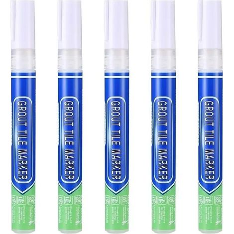 SABIR 5 pièces de coulis blanc, imperméable, stylo réparation , pour carrelage mural, joint carrelage, sol, cuisine et salle bain (1/5)