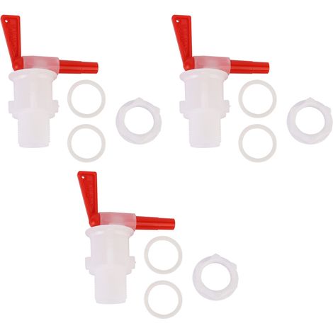 3 Pièces Seau de Brassage Plastique avec Robinet Rouge pour Embouteillage Bière (1/5)