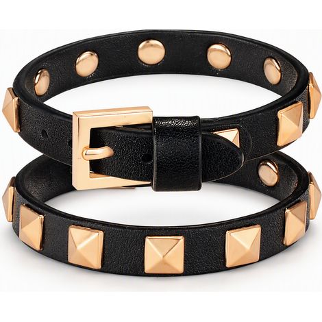 Collier pour chat en cuir avec rivets noir XS 25 x 2 cm (1/5)