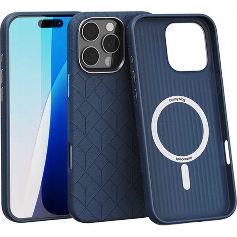 Coque Spacecase Classy Mag pour iPhone 16 Pro Max bleu foncé (1/5)