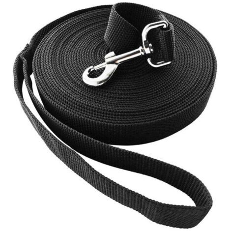 Pair 10 m lange schwarze Trainingsleine aus strapazierfähigem Nylon – Ideal für Spaziergänge, Joggen oder Hundetraining – Freihändige Nutzung, geeignet für alle Hunde –