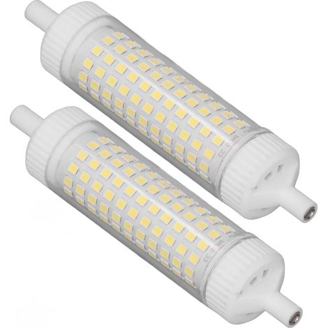 Lot de 2 ampoules LED R7S 118 mm, dimmables, 15 W, 154 LED, projecteur double culot pour éclairage nocturne domestique et publicitaire, 220 V, lumière blanche (1/5)