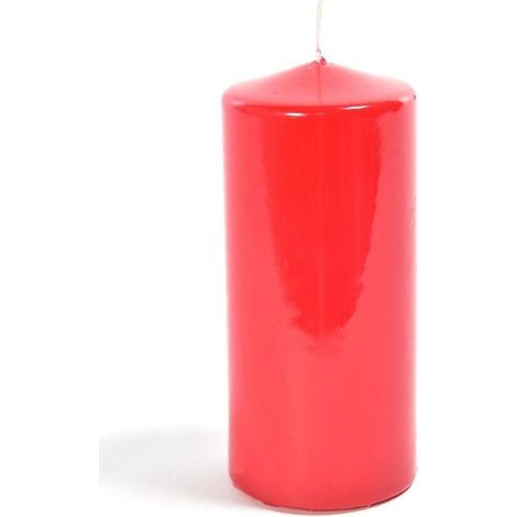 Candela cilindrica H12 cm rossa Mercury