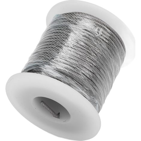 Câble en acier inoxydable de 15 m (49 pi), 2 mm de diamètre, revêtement résistant aux UV, kit de câble multifonctionnel pour étendoir à linge, treillis de jardin, clôture à plantes (1/5)