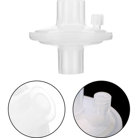 Filtre antibactérien jetable pour ventilateur, piège à mucosités et humidité, dispositif médical à gaz, barrière anti-impuretés, usage unique. (1/5)