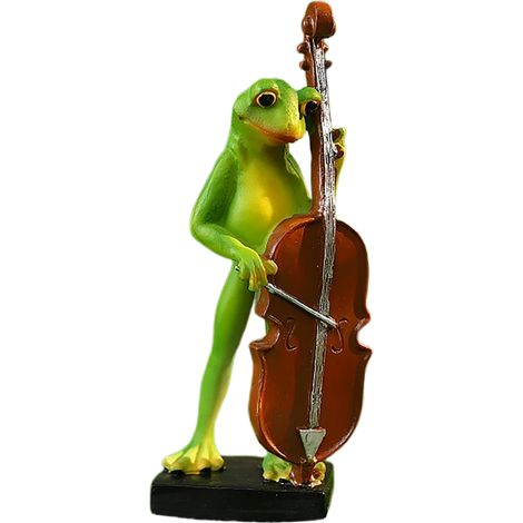 Décoration grenouille violoncelle Ander Online 7313G-01 Ornement abstrait amusant pour intérieur bureau (1/5)