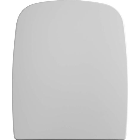 Street Square - Abattant WC avec Couvercle et siège Fixe - Forme carrée - Kit de Fixation Inclus - Charnières en Acier Inoxydable - Nettoyage Facile - Couleur Blanc (1/5)