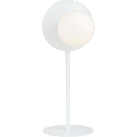 Lampada da Tavolo Oslo, Acciaio verniciato a polvere, Vetro, Bianco, 20x50x20 cm